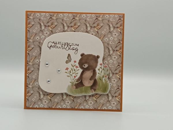 Glückwünschkarte zum Geburtstag mit Bär